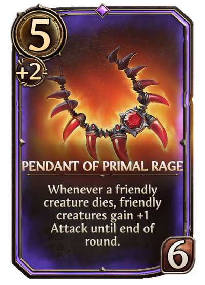 Pendant Of Primal Rage, Neutral Artifact card in Might & Magic Fates