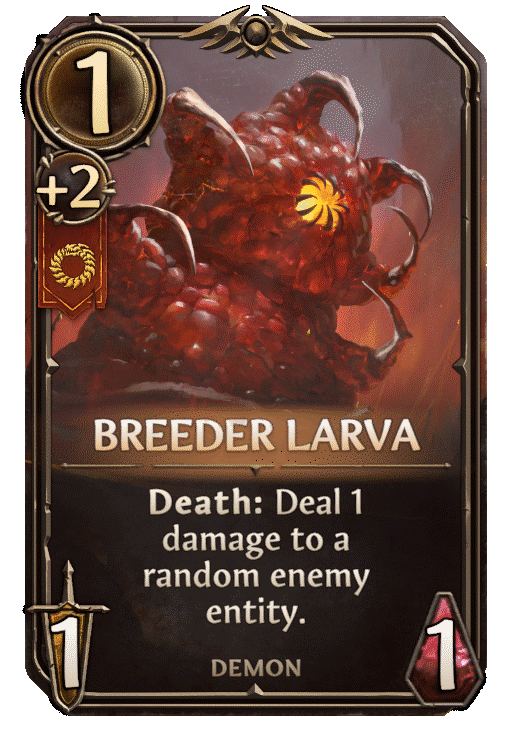 Breeder Larva, Inferno Unit card in Might & Magic Fates