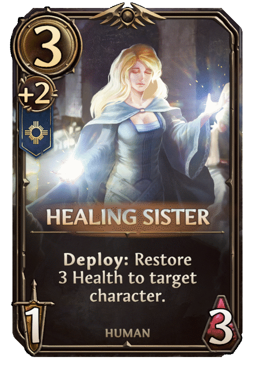 Healing Sister, Haven Unit card in Might & Magic Fates