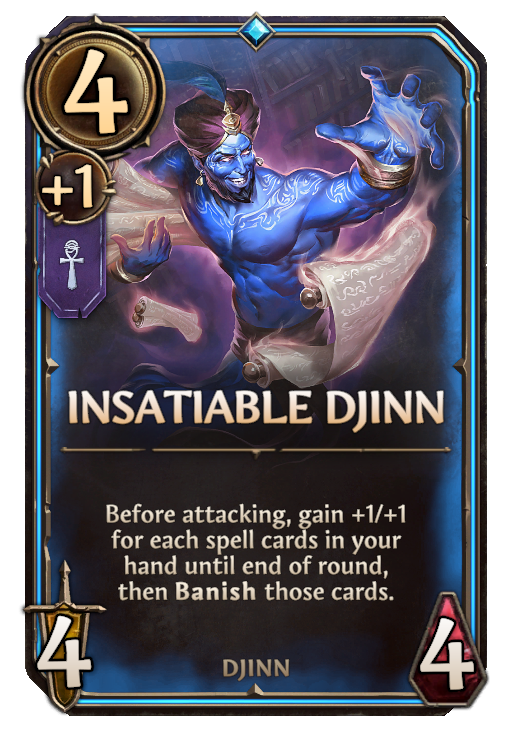 Insatiable Djinn, Academy Unit card in Might & Magic Fates